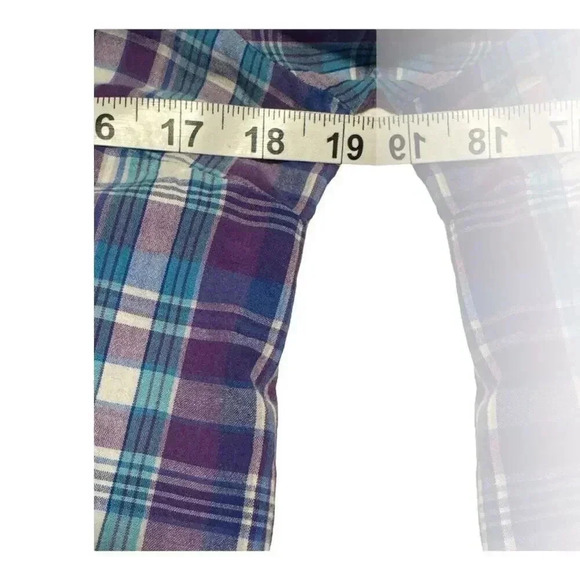 OP Ocean Pacific plaid button down women’s long sleeved blouse size large - Picture 5 of 6